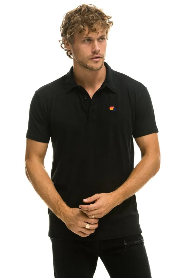 Women Tees Aviator Nation Polo 8211 Black