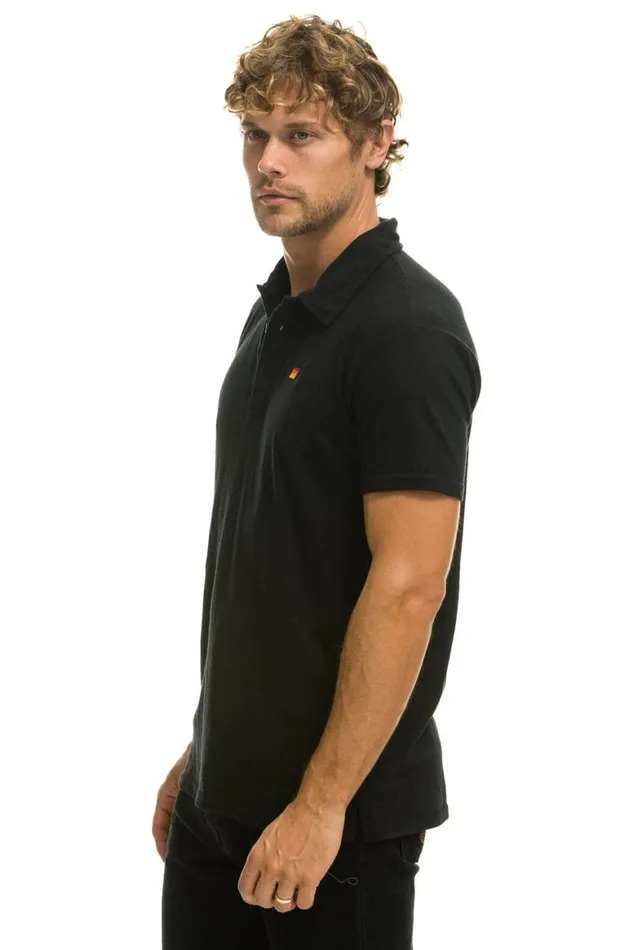 Women Tees Aviator Nation Polo 8211 Black