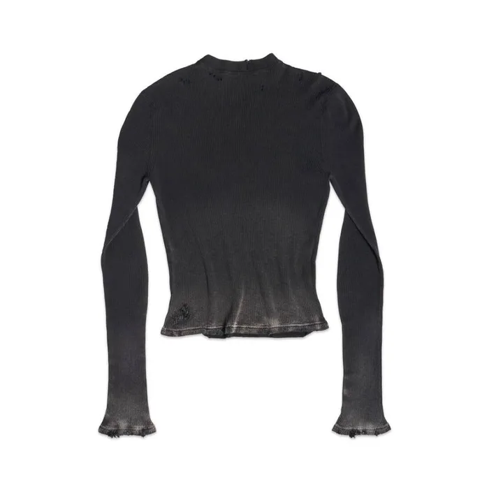 Women Tops and Shirts Balenciaga Long Sleeve Top In Black Faded