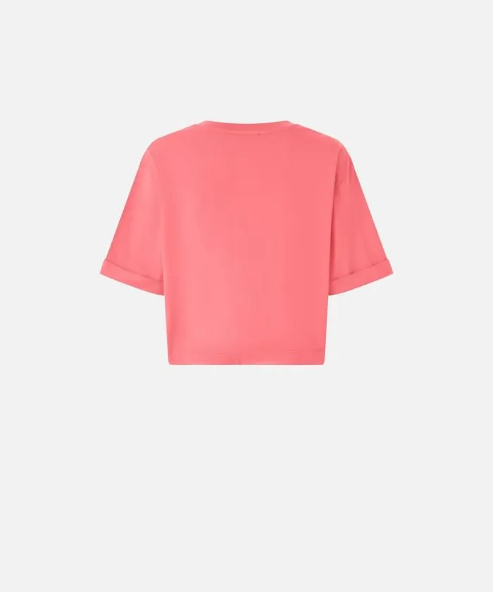 Women Topwear Pinko Cropped Tshirt With Embroidered Logo Redtomato Sauce Women Topwear Pinko Cropped Tshirt With Embroidered Logo Redtomato Sauce