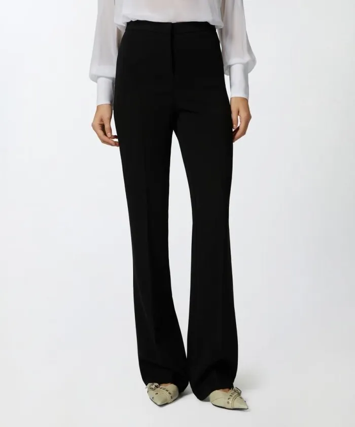 Women Trousers Pinko Highwaist Trousers In Technical Cady Limo Black Women Trousers Pinko Highwaist Trousers In Technical Cady Limo Black