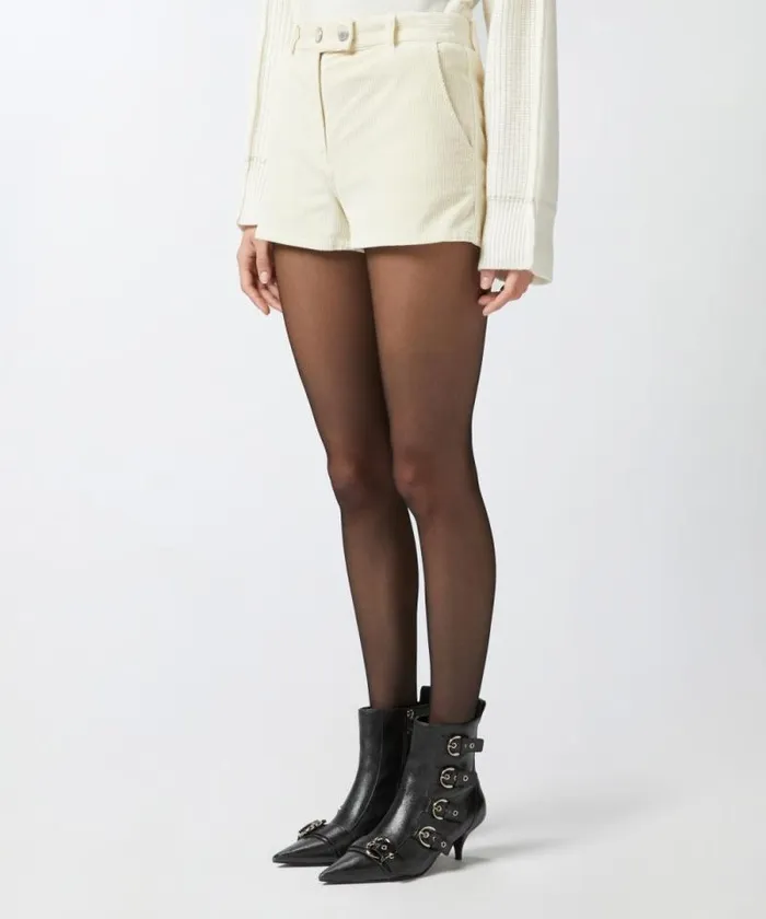 Women Trousers Pinko Velvet Milleraies Striped Shorts Milk White Women Trousers Pinko Velvet Milleraies Striped Shorts Milk White