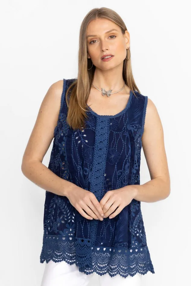 Women TSION BLOUSE Blue Night Johnny Was Tops Women TSION BLOUSE Blue Night Johnny Was Tops