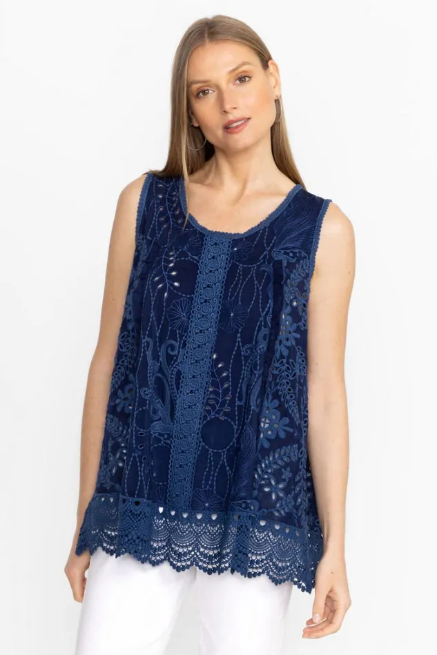 Women TSION BLOUSE Blue Night Johnny Was Tops Women TSION BLOUSE Blue Night Johnny Was Tops