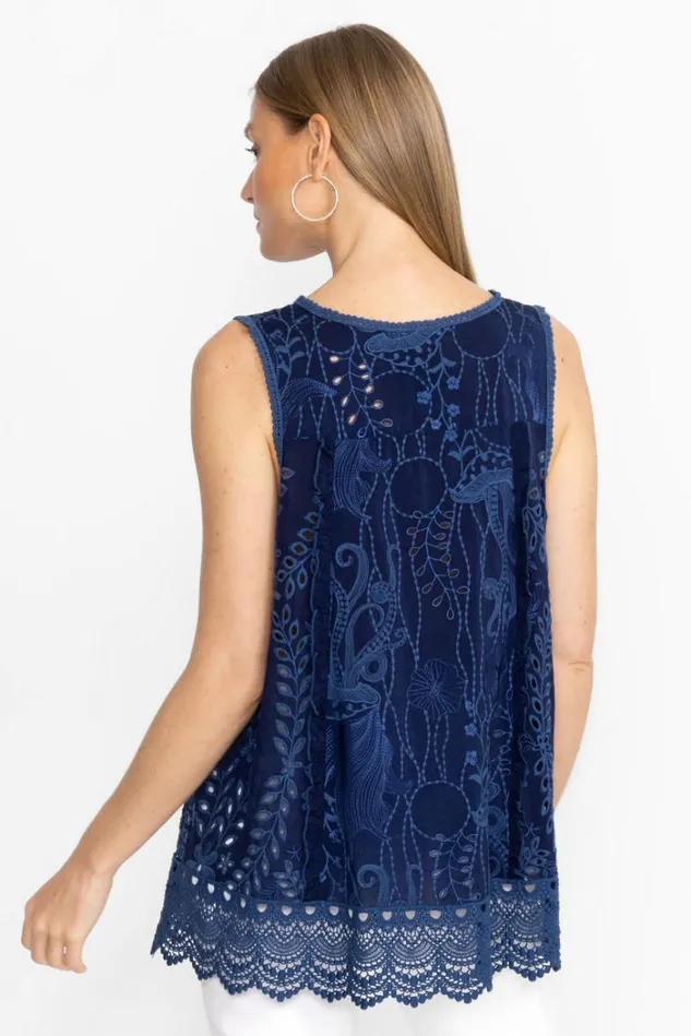 Women TSION BLOUSE Blue Night Johnny Was Tops Women TSION BLOUSE Blue Night Johnny Was Tops