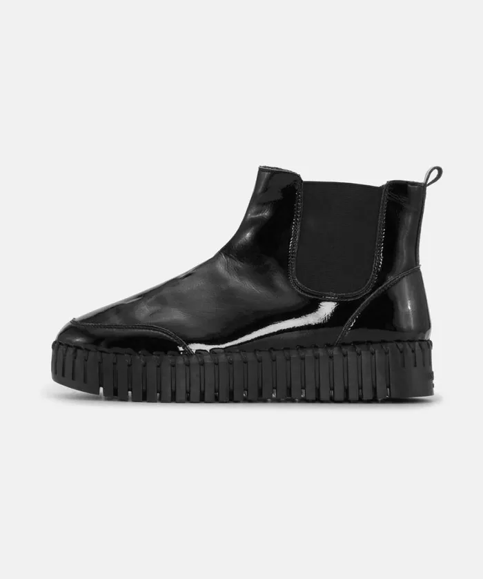 Women Tulip Flats Ilse Jacobsen Ankel Boot Gloss 8211 Black Black Women Tulip Flats Ilse Jacobsen Ankel Boot Gloss 8211 Black Black