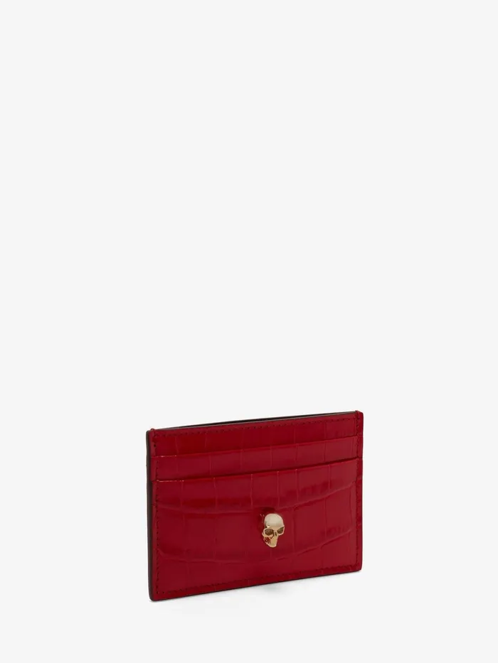 Women Wallets And Cardholders Alexander McQueen Skull Card Holder Oxblood