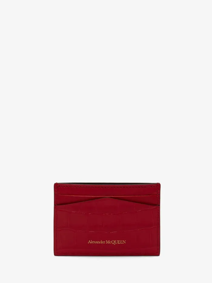 Women Wallets And Cardholders Alexander McQueen Skull Card Holder Oxblood