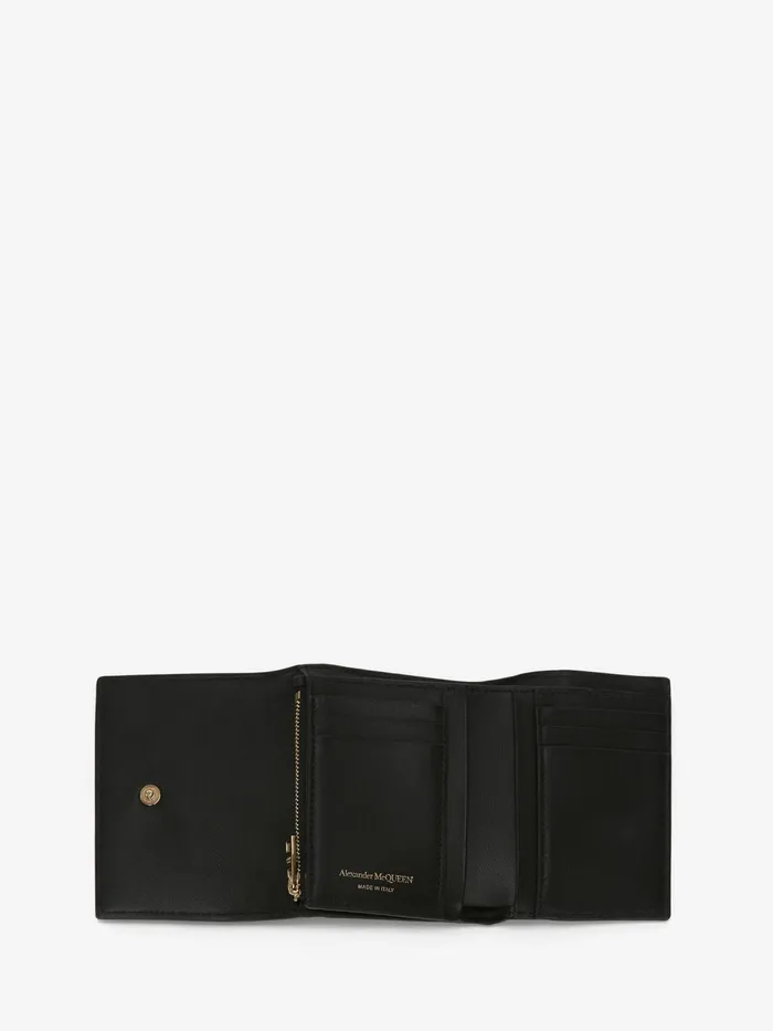 Women Wallets And Cardholders Alexander McQueen Trifold Wallet Black