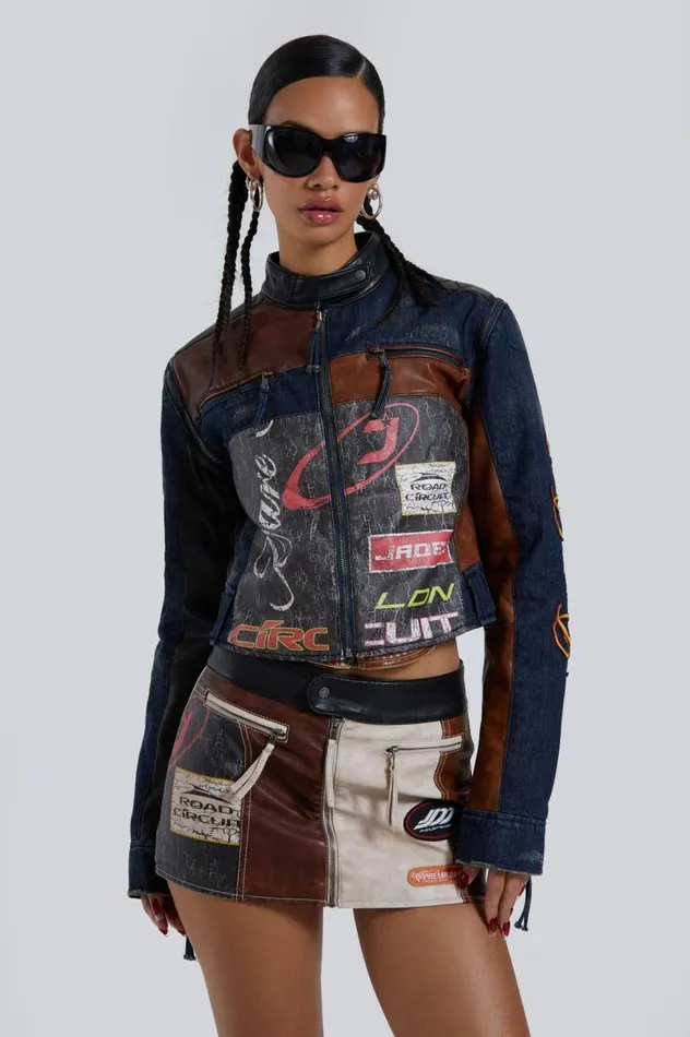 Women White Zip Off Sleeve Moto Jacket Jaded London CoOrds