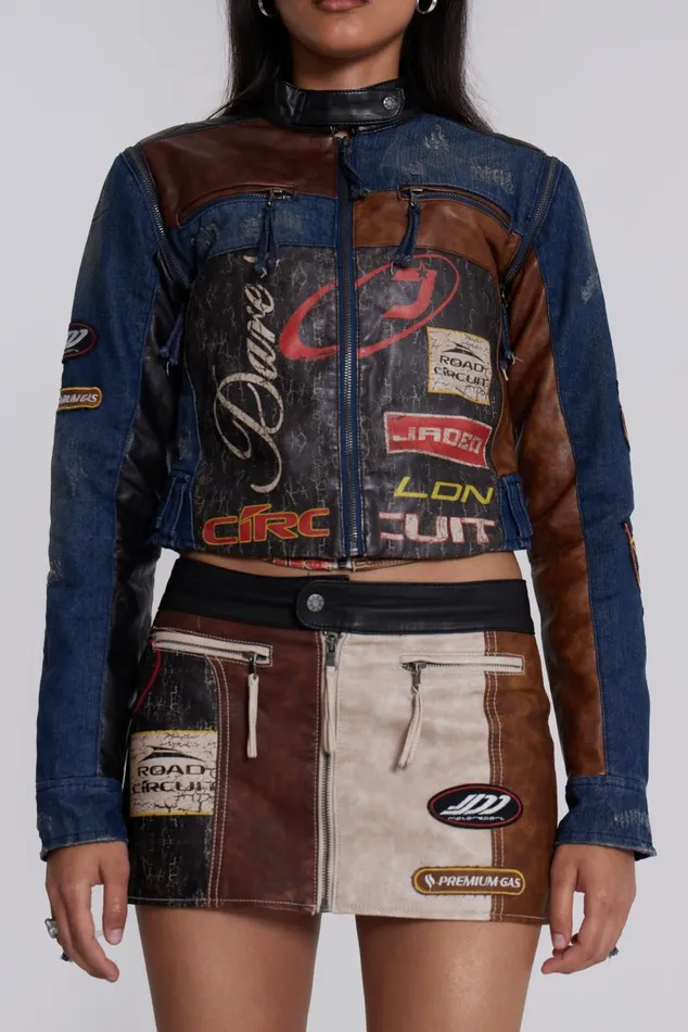 Women White Zip Off Sleeve Moto Jacket Jaded London CoOrds