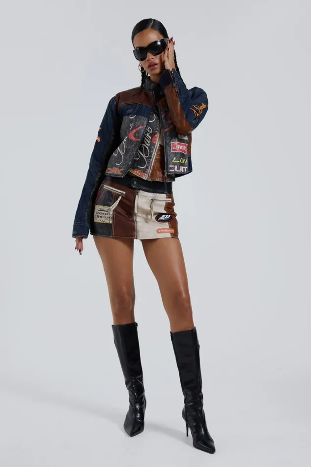 Women White Zip Off Sleeve Moto Jacket Jaded London CoOrds