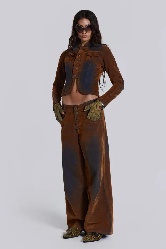 Women Zebe Velvet Touch Jeans Jaded London CoOrds