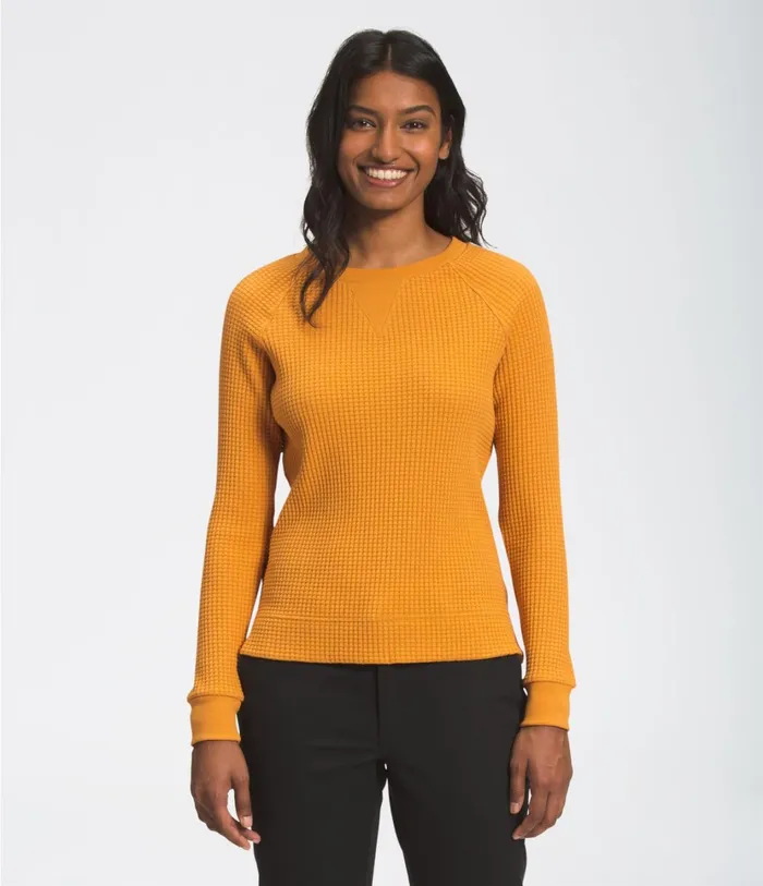 Womens LongSleeve Chabot Crew Citrine Yellow The North Face Hoodies and Sweatshirts
