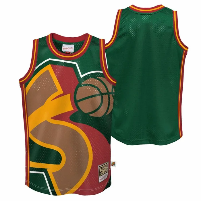Youth Big Kids Mitchell and Ness Big Face Jersey Seattle SuperSonics Youth Big Kids Mitchell and Ness Big Face Jersey Seattle SuperSonics