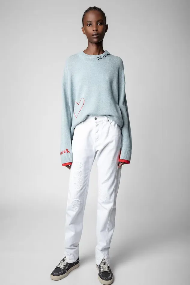 Zadig and Voltaire Sweaters and Knitwear MARKUS HEART DENIM 8211 Women Zadig and Voltaire Sweaters and Knitwear MARKUS HEART DENIM 8211 Women